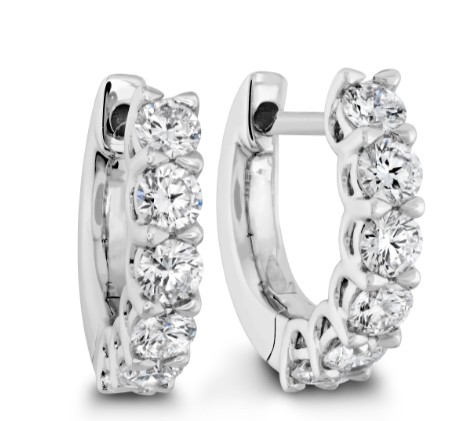 Woven Gallery Diamond Huggie Hoop Earrings