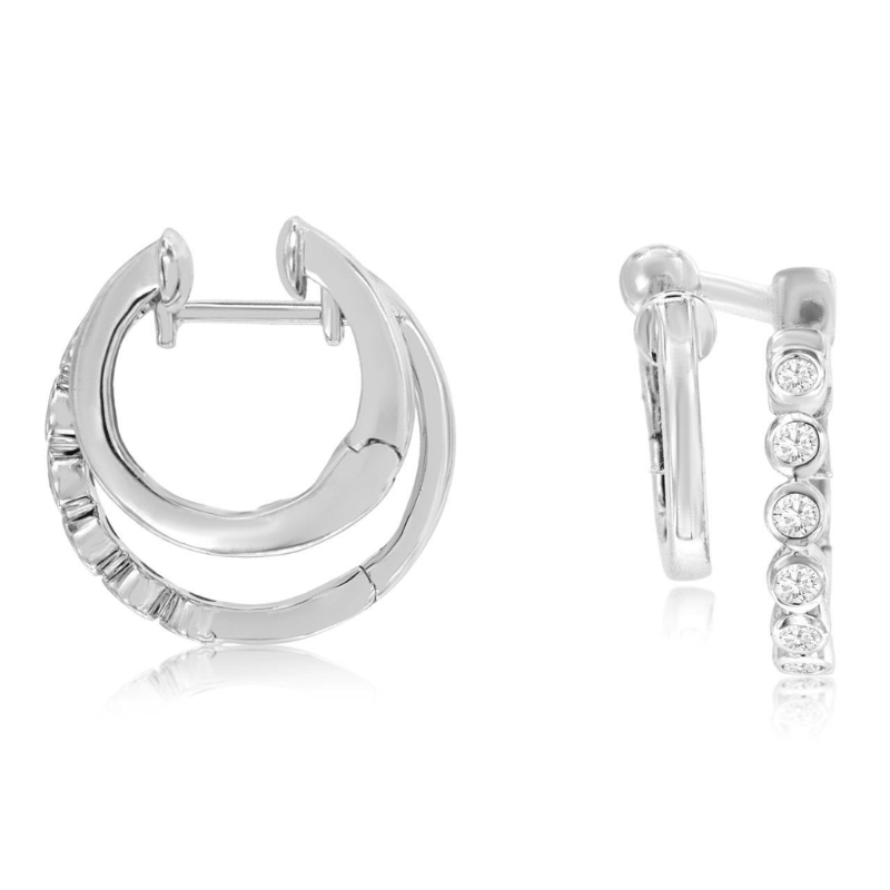 14KW diamond 0.26ctw huggie earrings