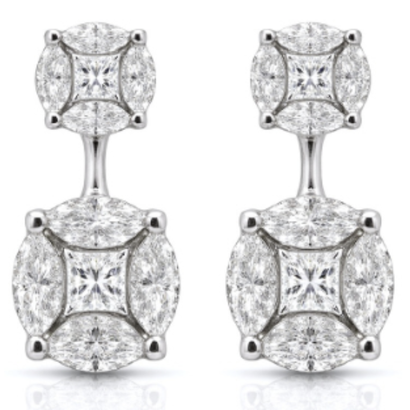 18KW diamond 1.16ctw drop earrings