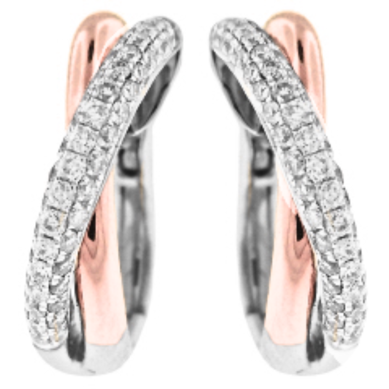 18KR/W diamond 0.42ctw G-H/VS2-SI1 earrings