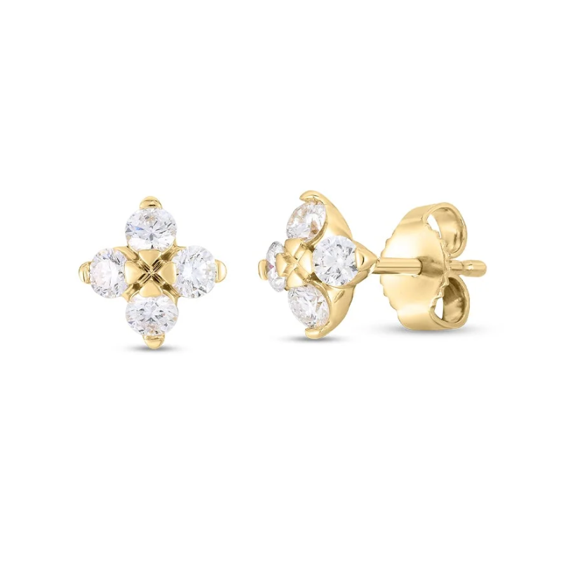 Love In Verona Diamond Flower Stud Earrings
