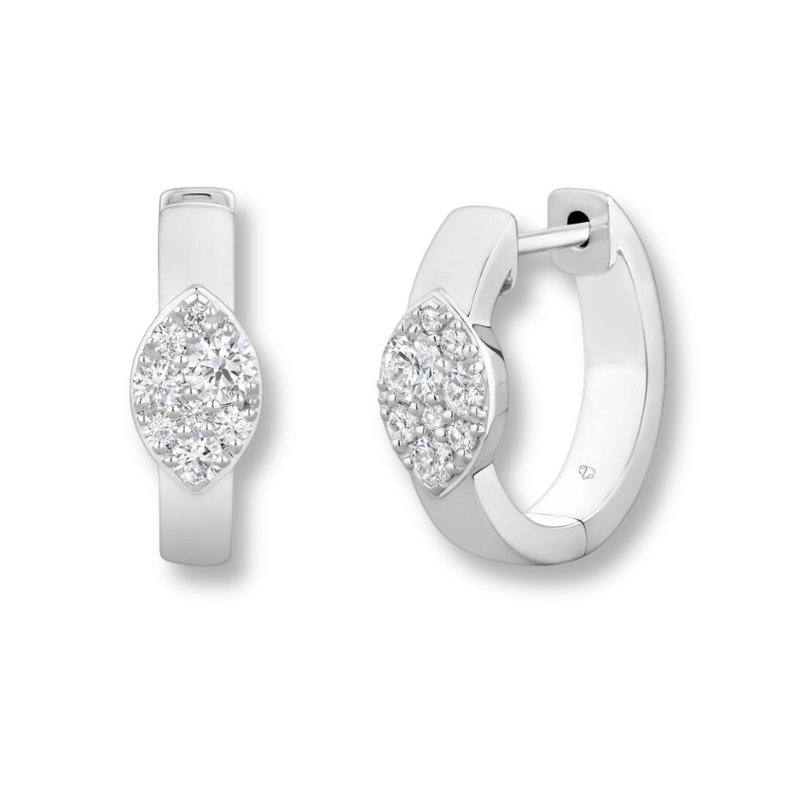 HEARTS ON FIRE Tessa Navette Huggie Hoop Earrings