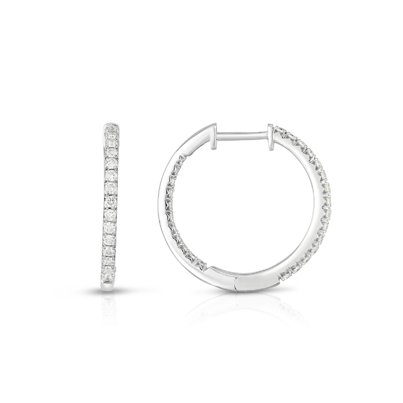 14KW 0.5ctw I-J SI1 diamond hoop earrings