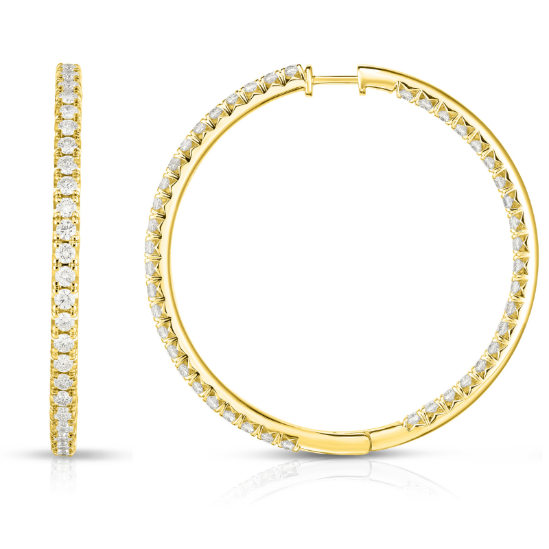 14Kt Diamond Hoop Inside-Out Earrings