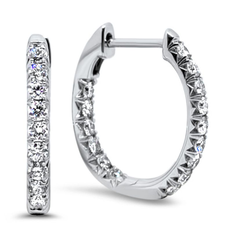 Diamond Inside Outside Hoops
