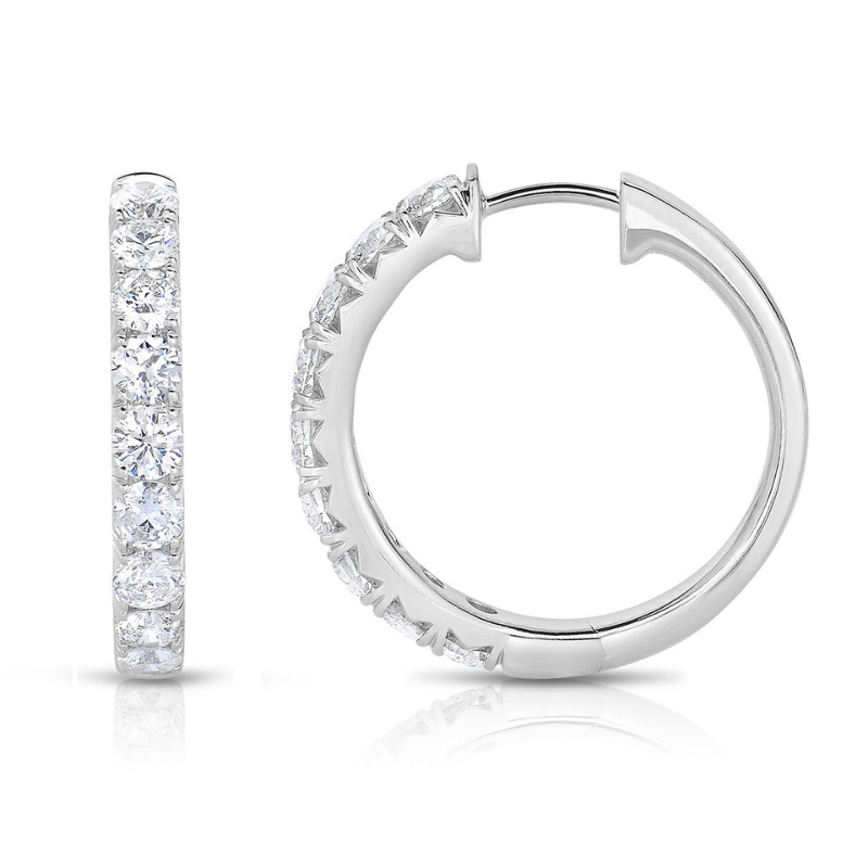 14Kt Diamond Hoop Earrings