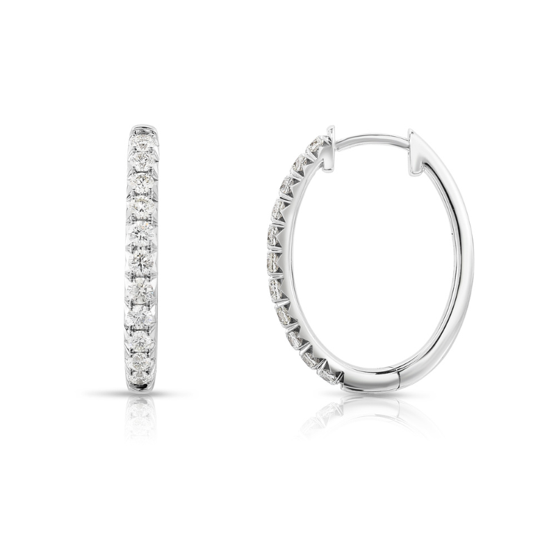 14Kt Diamond Hoop Earrings