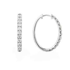 14KW 1ctw I-J SI1 diamond hoop earring