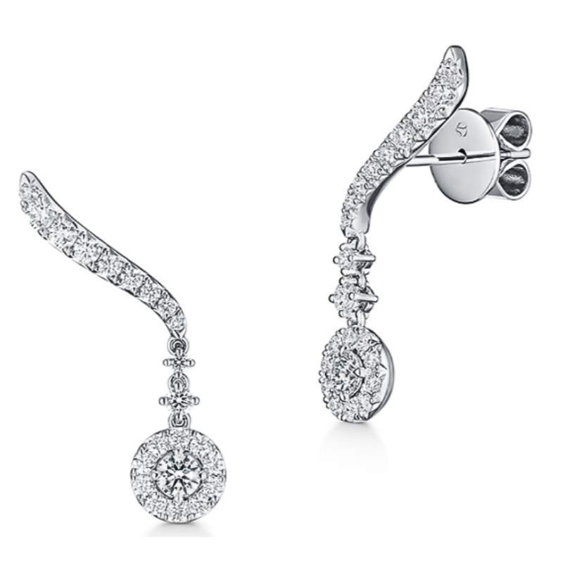 HOF 18KW Vela 0.87ctw G-H/VS drop earrings