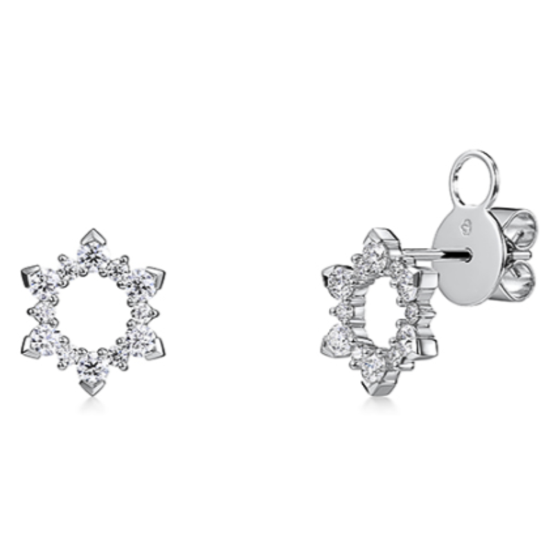 HOF 18KW Aerial Sunburst 0.52ctw G-H/VS small earrings