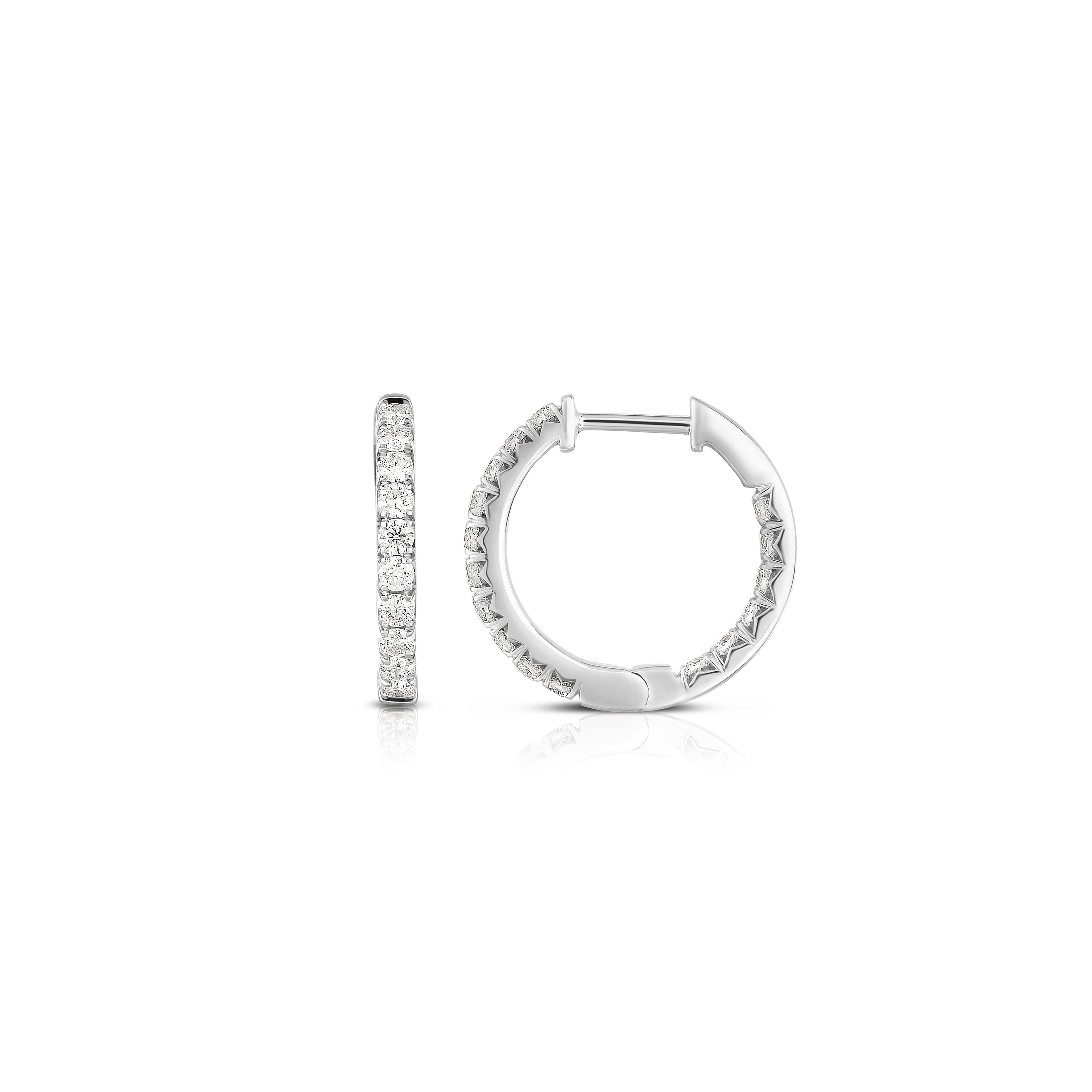 14KW 0.7ctw I-J/SI1 diamond hoop earrings