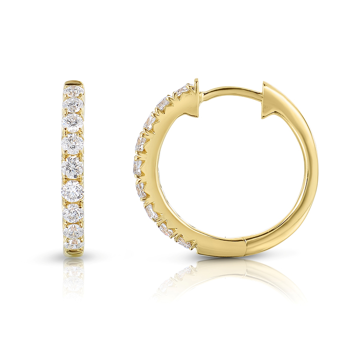 14KY 1ctw I-J/SI1 diamond hoop earrings
