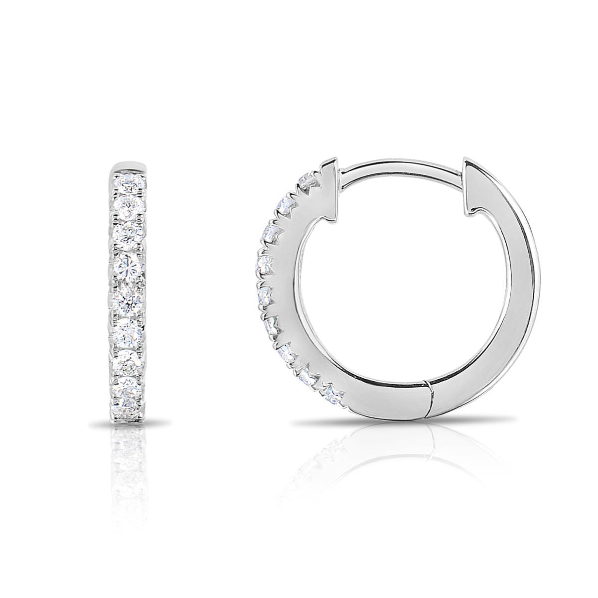 14KW 0.23ctw I-J/SI1 diamond hoop earrings