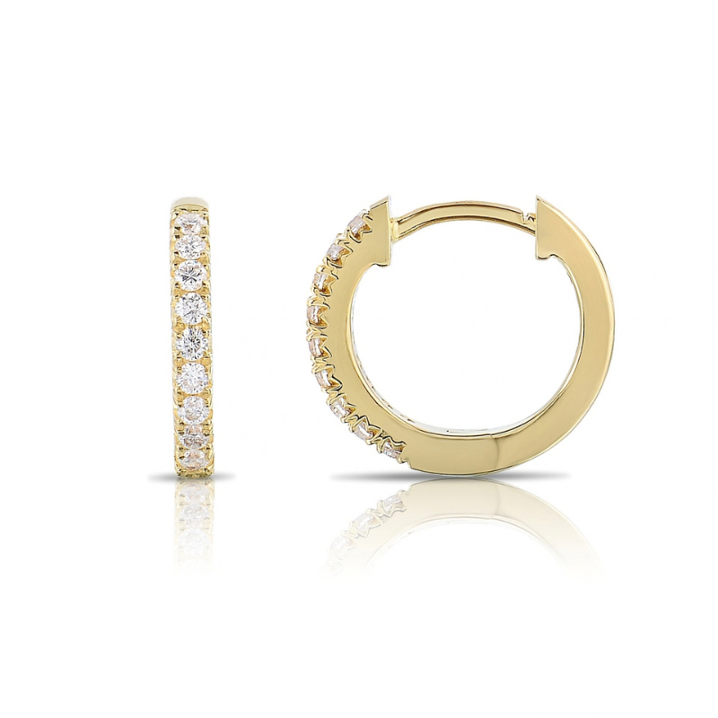 14Kt Diamond Hoop Earrings