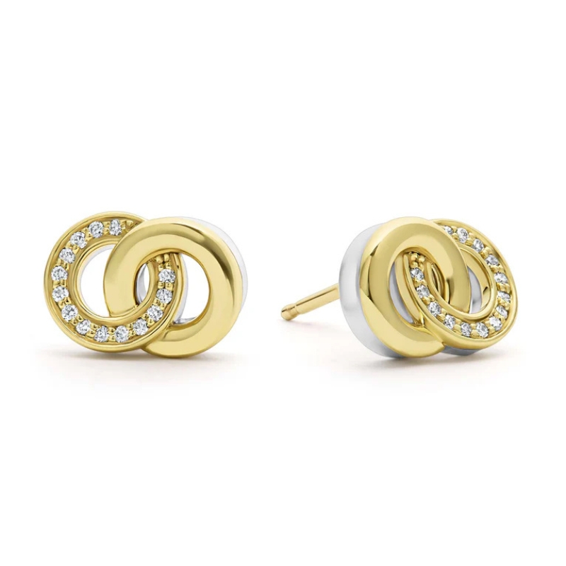 LAGOS Signature Caviar Interlocking Diamond Circle Studs