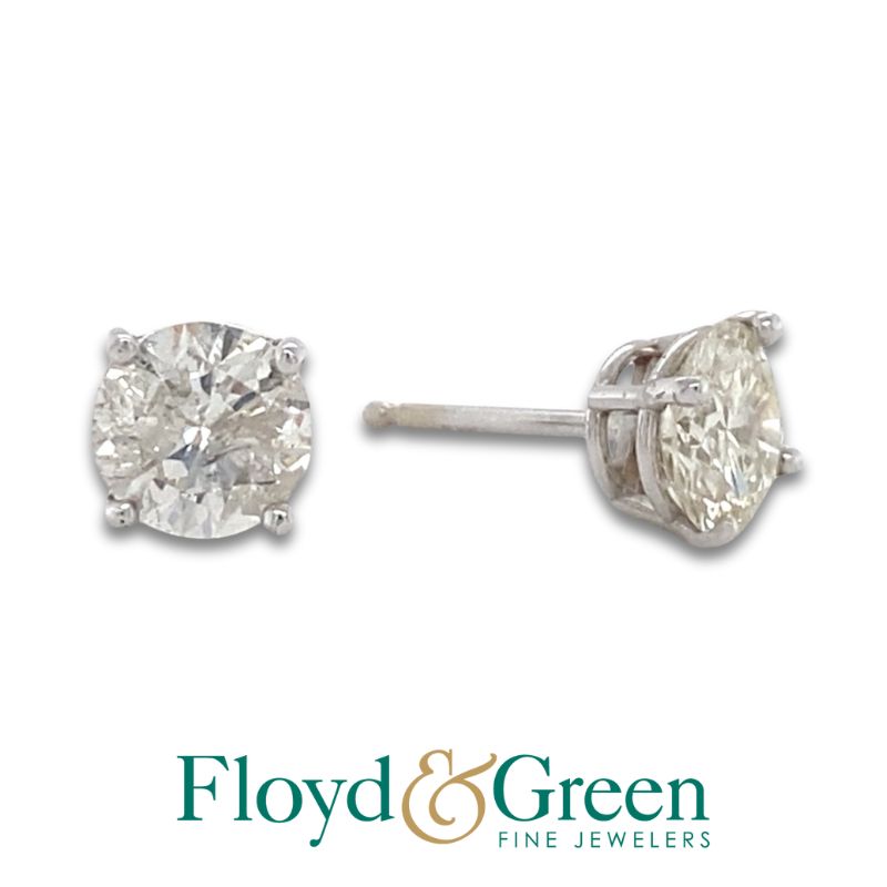 Diamond 4 Prong Stud Earrings 1.95ctw