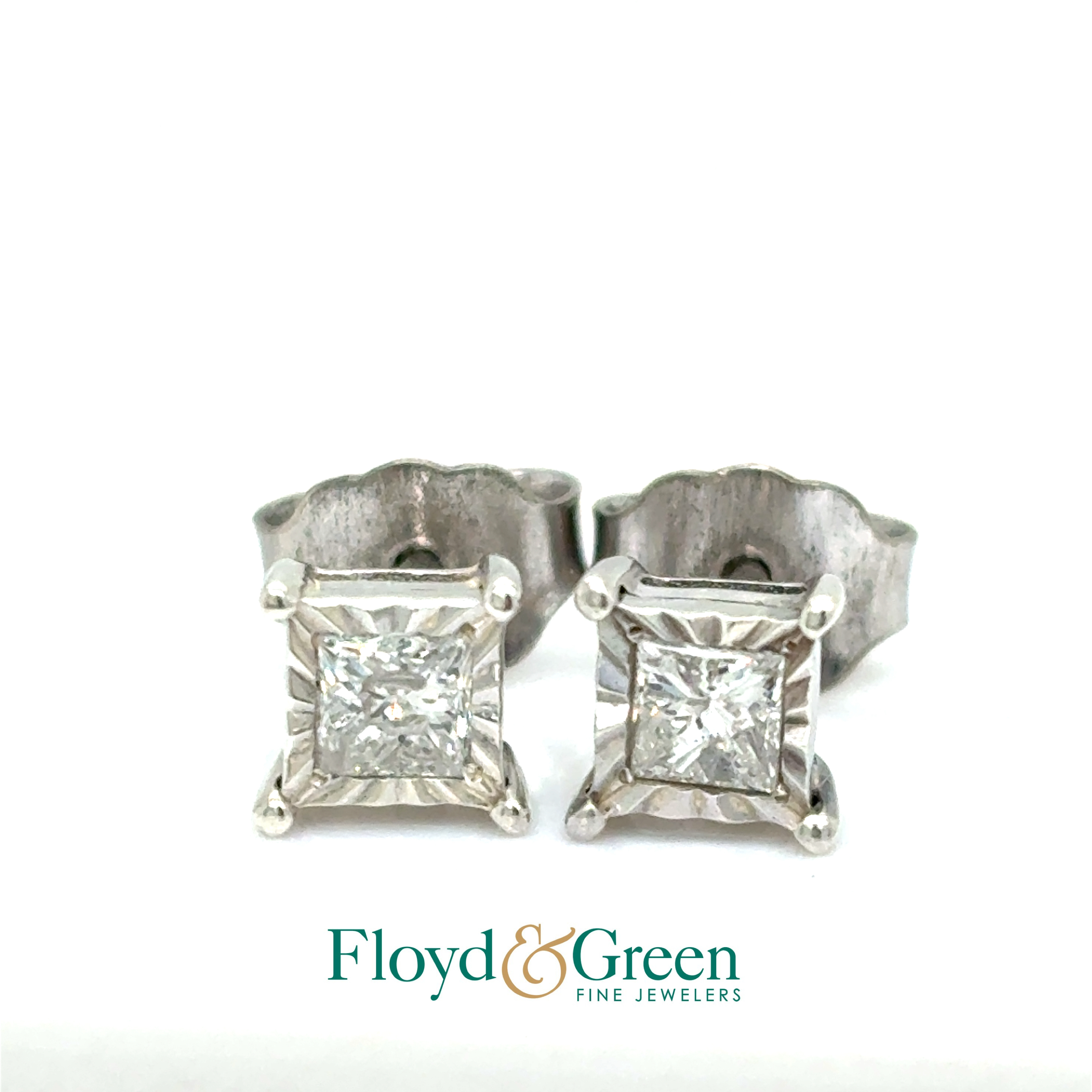 Silver Diamond Studs