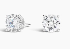 S/O-Diamond Stud Earrings 4.01ctw F VS1-VS2