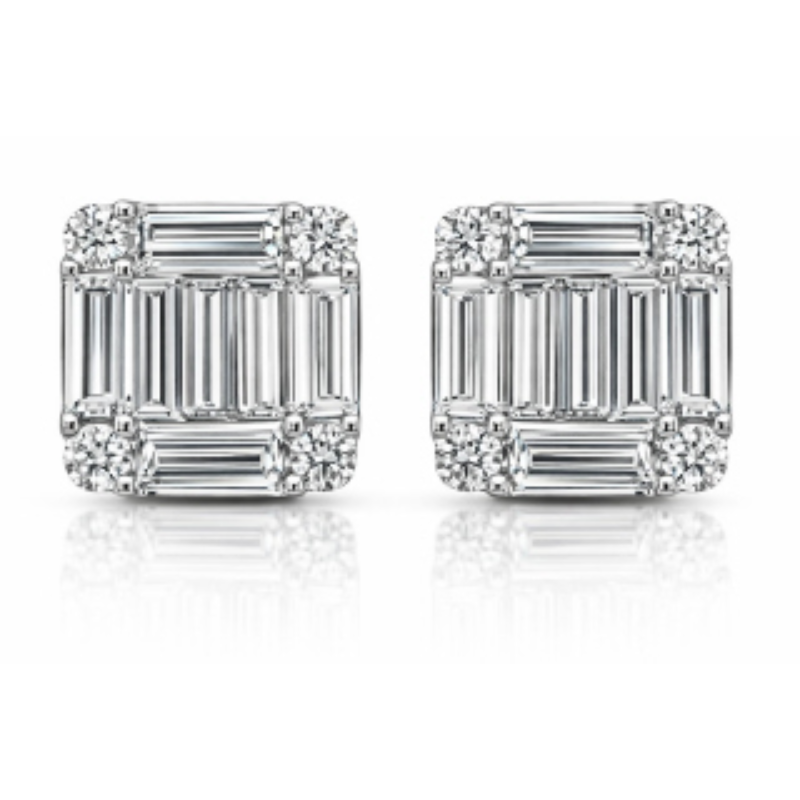 18KW diamond 1.92ctw stud earrings