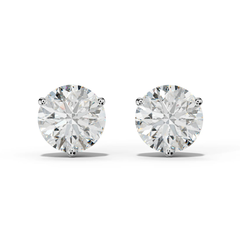 3-PRONG ROUND DIAMOND STUDS 1/10CTW
