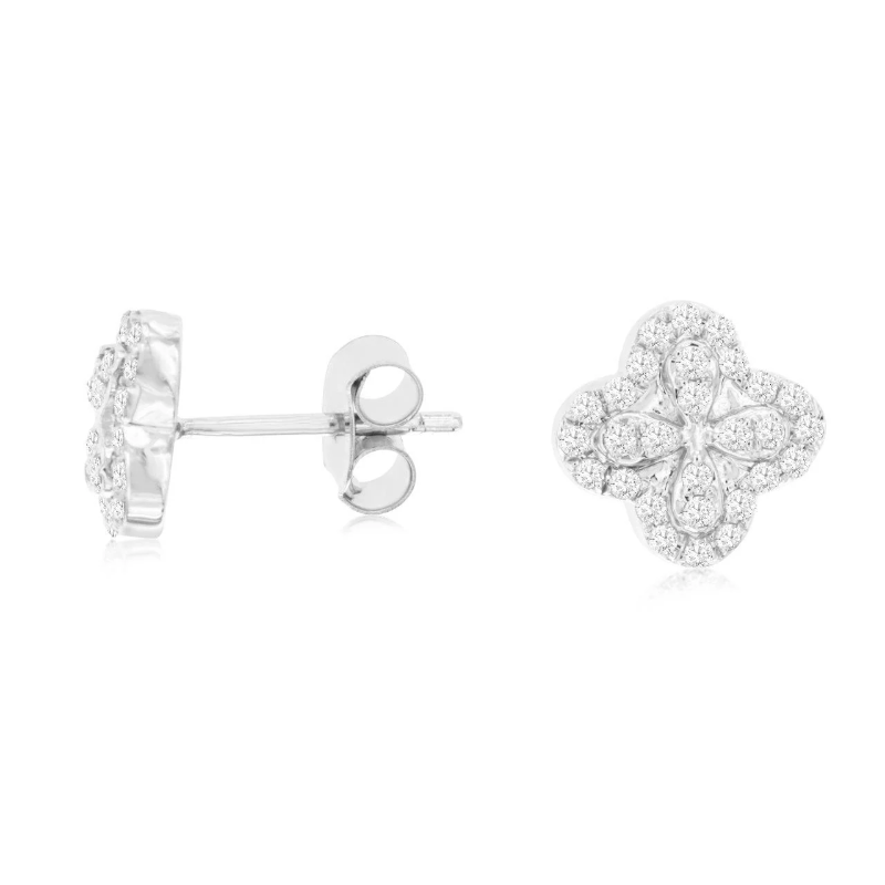 14KW 0.24ctw G-H/SI diamond clover earrings