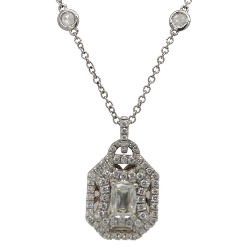 Promise Cut Diamond Pendant Necklace