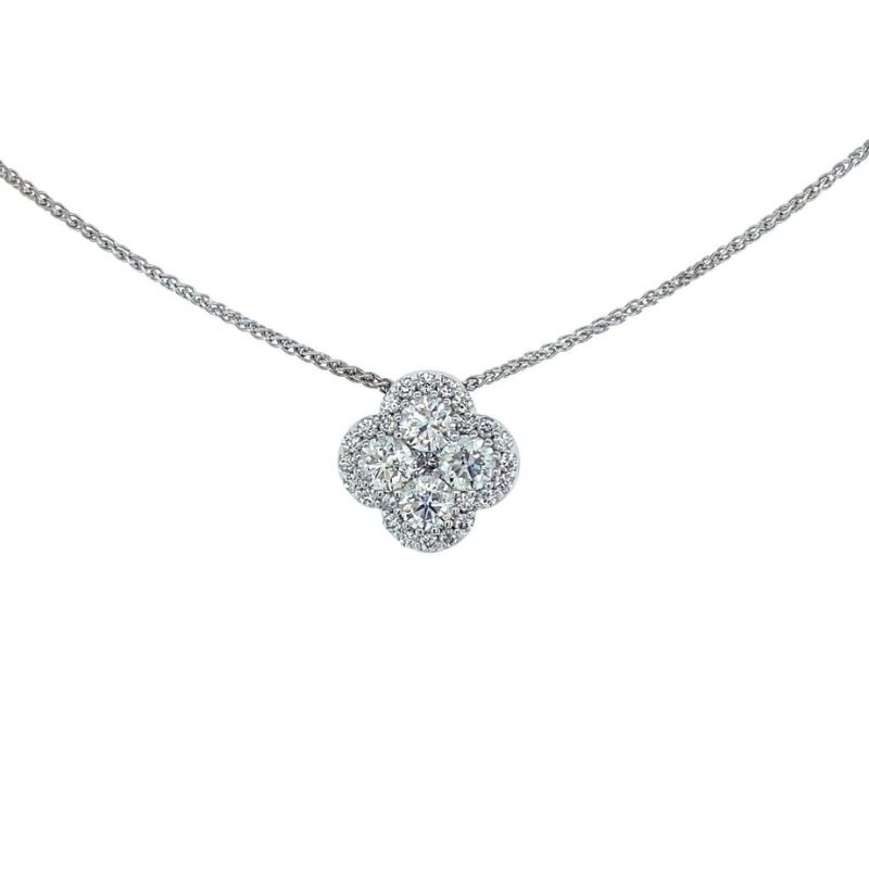 Clover Diamond Pendant Necklace