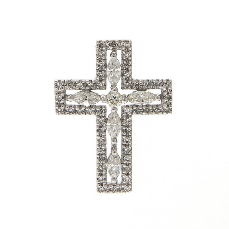 Diamond Cross Pendant on Cable Chain