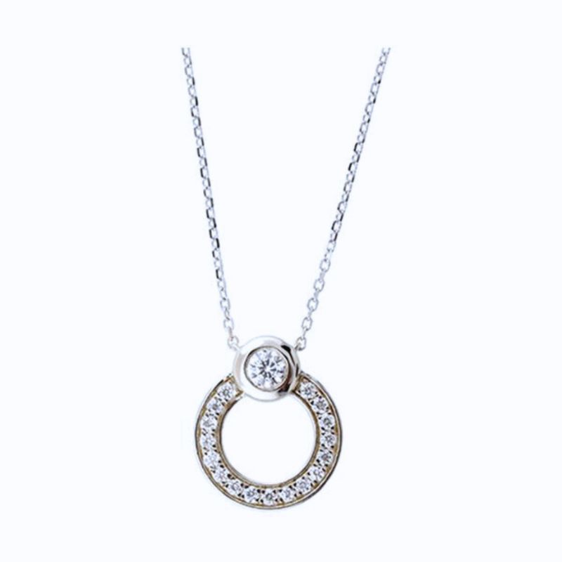 Diamond Circle Pendant Necklace