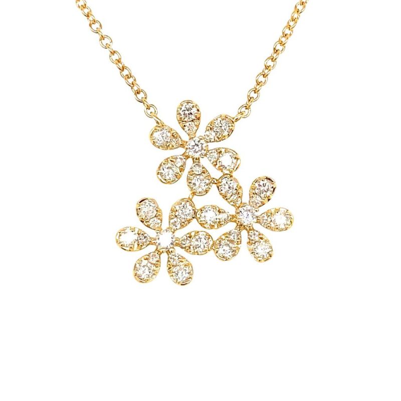 Diamond Flower Pendant Necklace