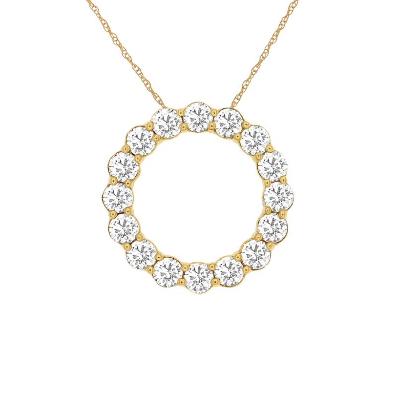 Diamond Circle Pendant Necklace