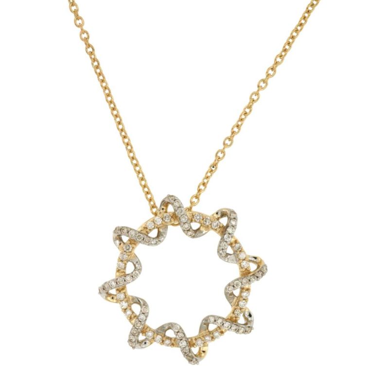 Diamond Wrap Circle Pendant Necklace