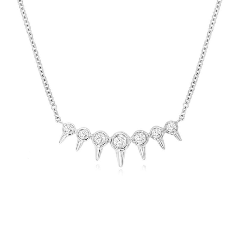 Diamond Bar Point Pendant Necklace