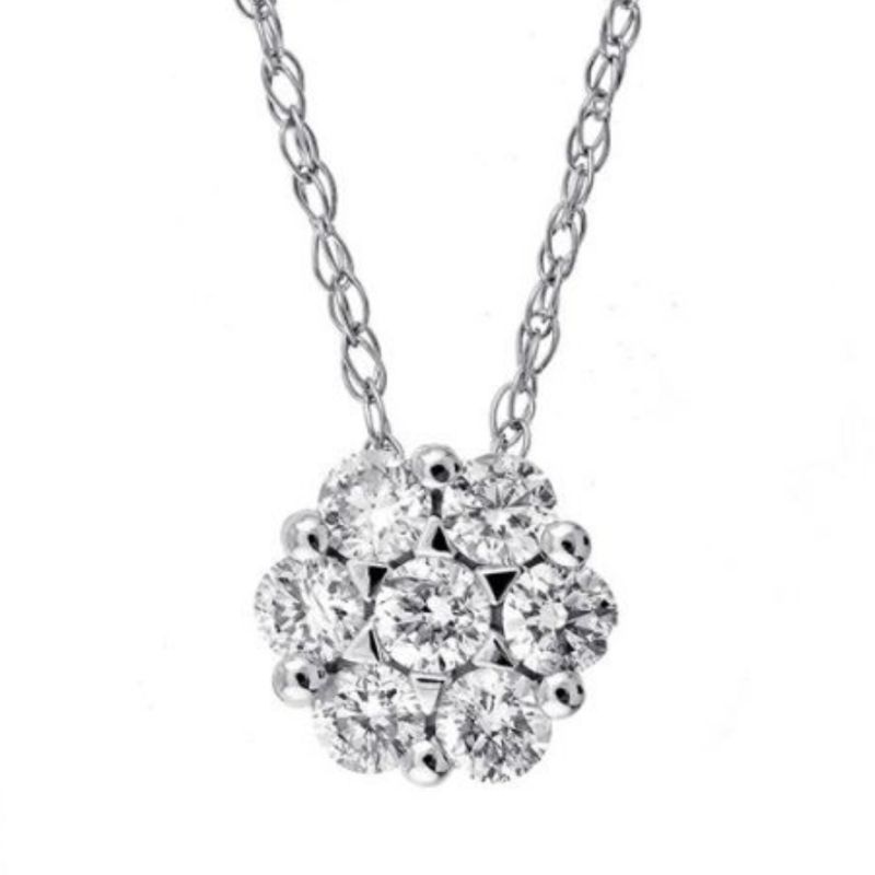 Diamond Bouquet Pendant Necklace