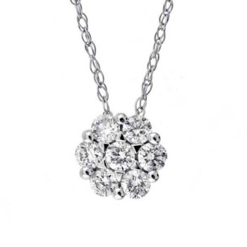Diamond Bouquet Pendant Necklace