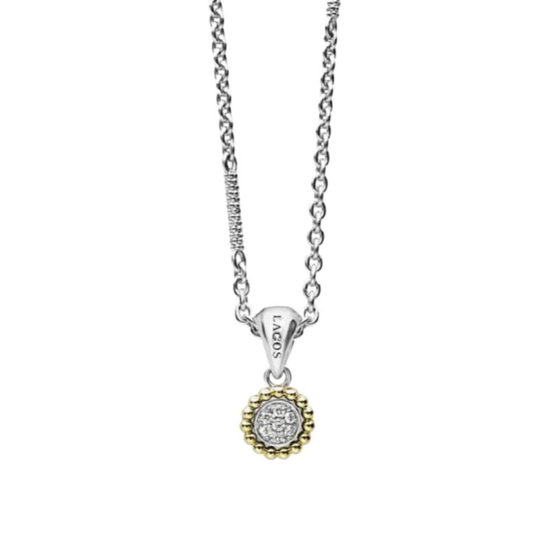 LAGOS Caviar Lux Two-Tone Diamond Pendant Necklace
