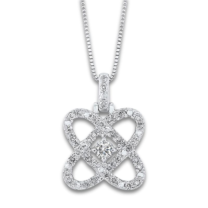 Loves Crossing Diamond Pendant Necklace