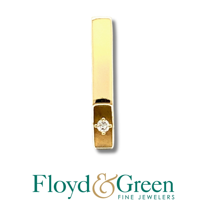 Rectangular Diamond Solitaire Pendant