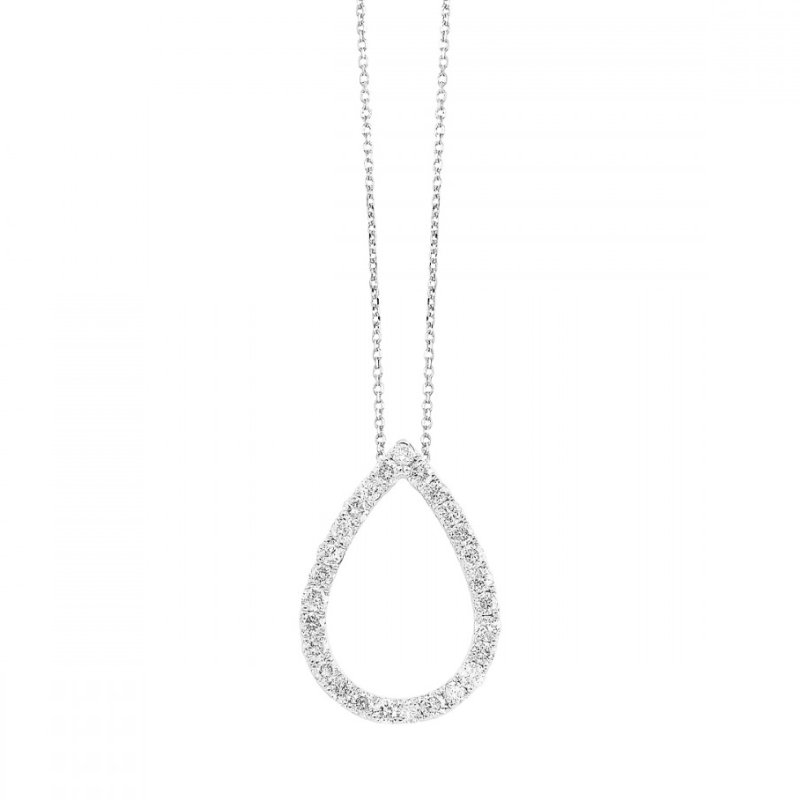 Teardrop Pendant Necklace With Diamonds main image 0