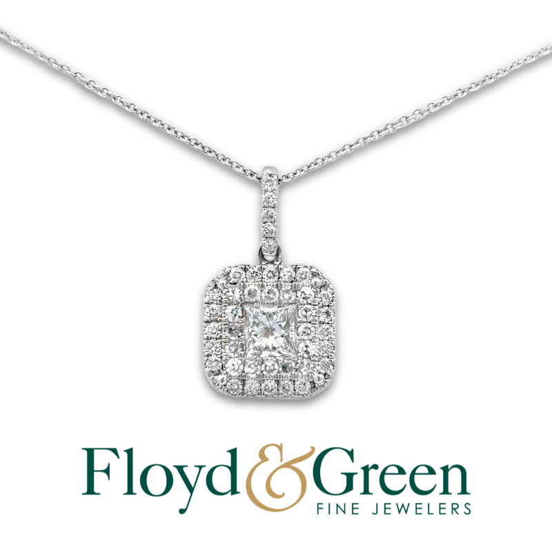MARTIN FLYER Double Diamond Halo Pendant