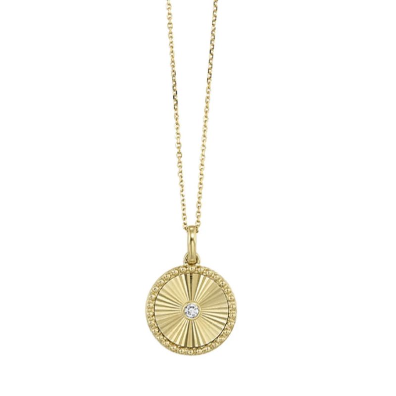 Sunburst Diamond Pendant Necklace