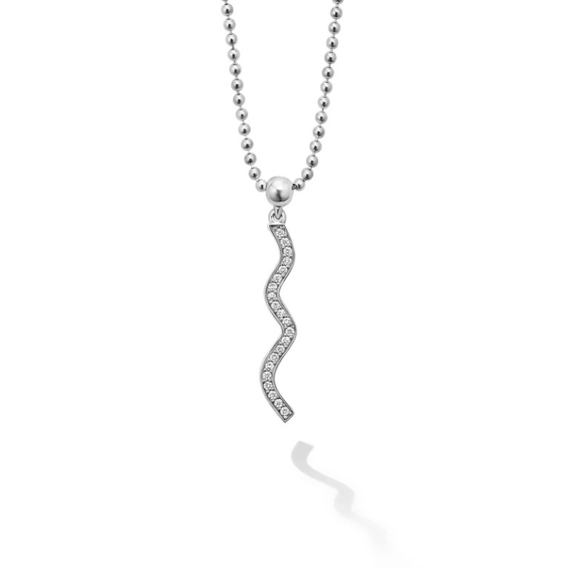 LAGOS Caviar Spark Diamond Wave Pendant Necklace