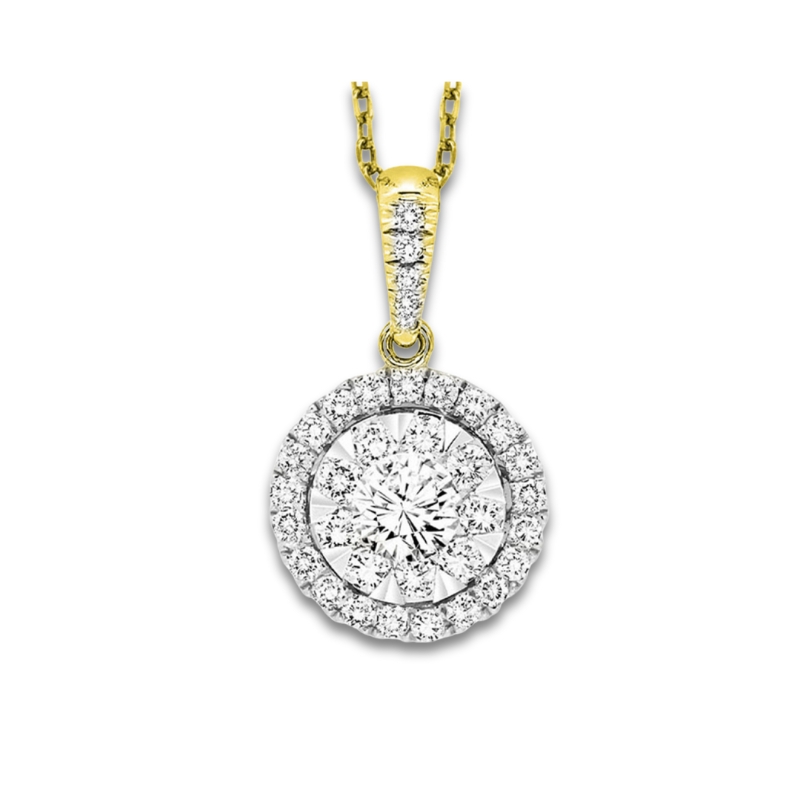 Diamond Halo Pendant Necklace