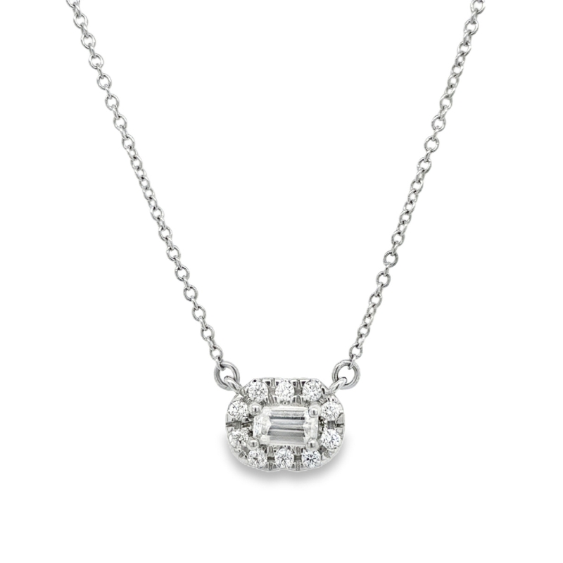 Emerald Cut Diamond Pendant Necklace