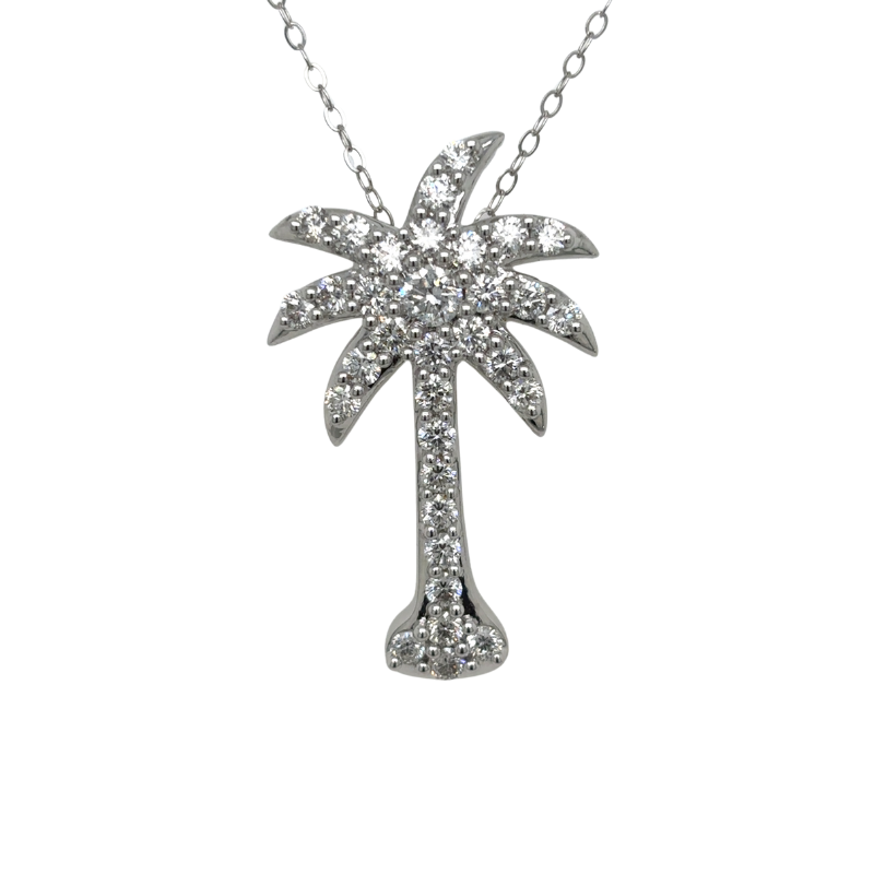 14KW Diamond 2.0ctw Palmetto Tree Pendant