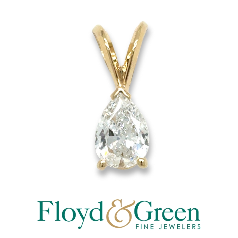 Pear Solitaire Diamond Pendant