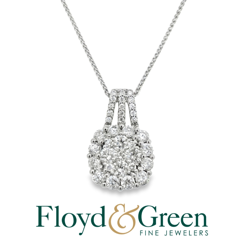 Diamond Cluster Pendant Necklace