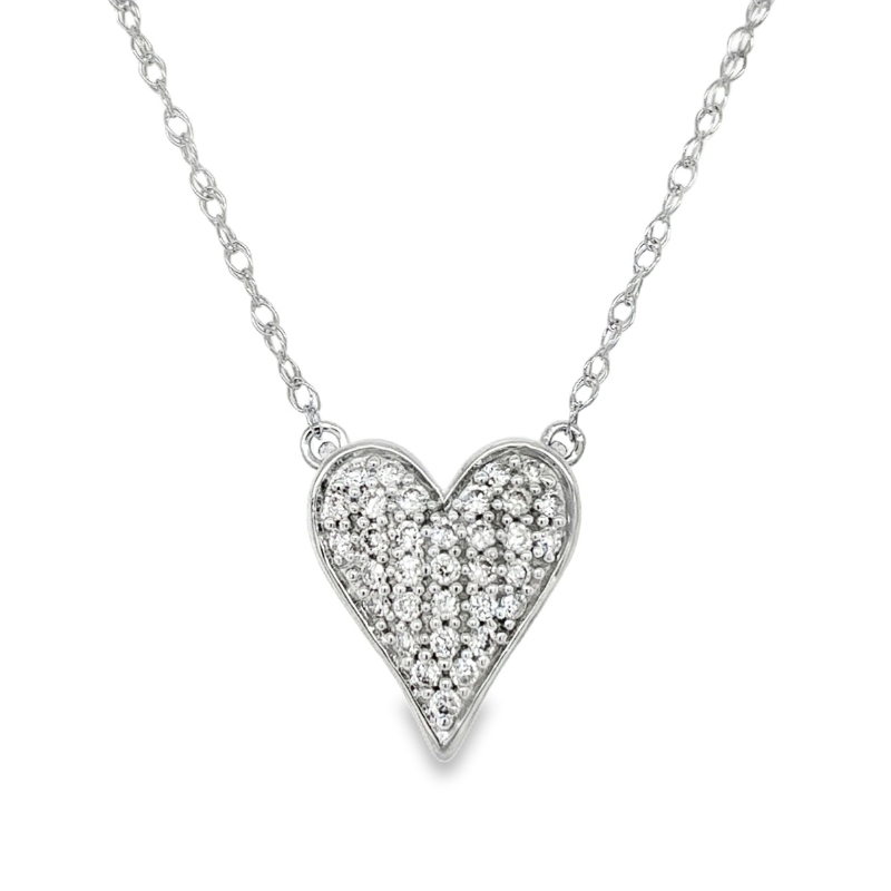Heart Shaped Diamond Pendant Necklace