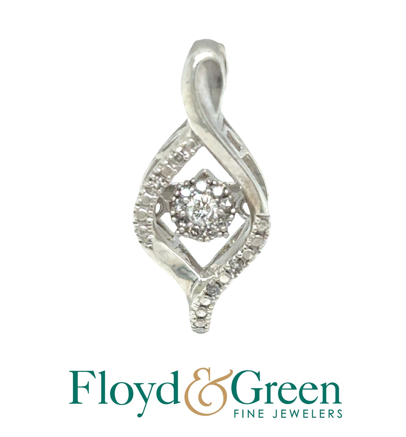 Sterling Silver Diamond Pendant, 14 Round, 0.06ct, H/I I2, 1g