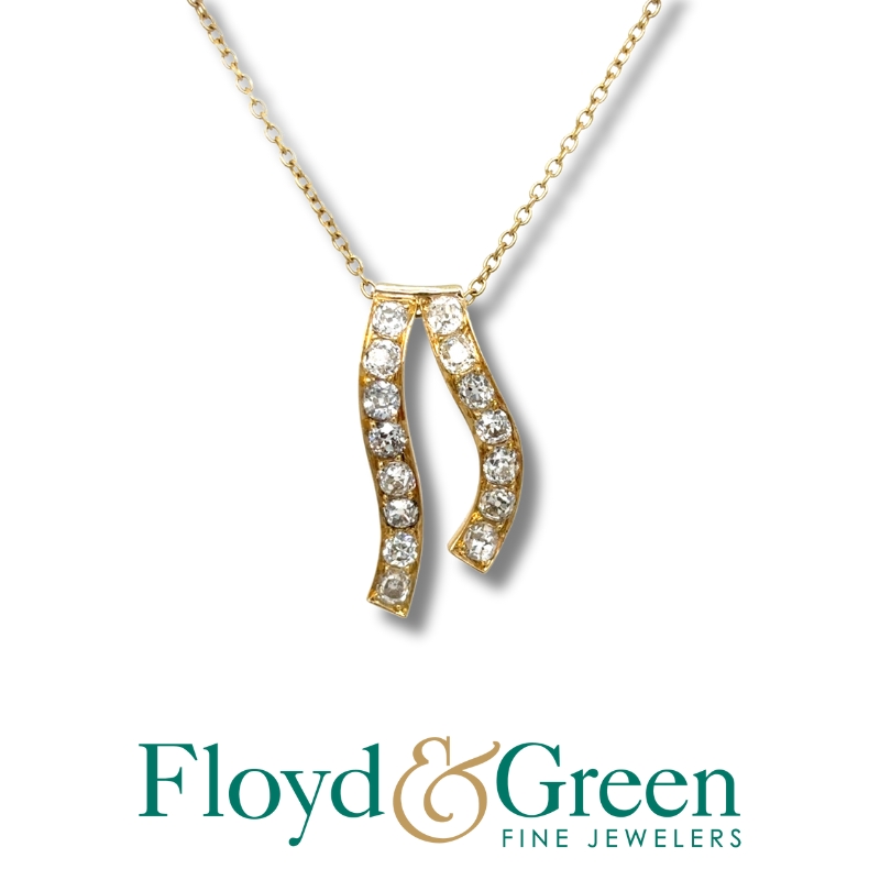 Victorian Freeform Diamond Pendant Necklace